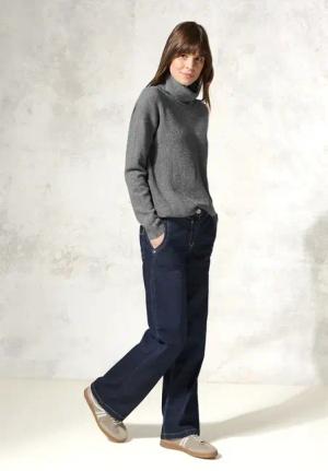Cecil Damen Pullover mit Rollkragen in Grau, Gr: L