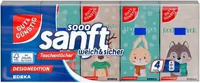 GUT&GÜNSTIG Taschentücher sanft weich & sicher - Designedition 4-lagig weiß, 15x 10 Tücher