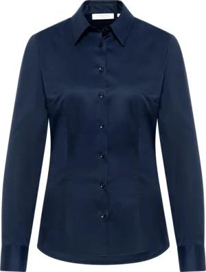 Satin Shirt Bluse in navy unifarben