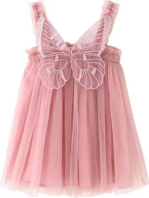 Refttenw Abendkleid Prinzessin Tüllkleid Ärmellos Schmetterling Partykleid Blumenmädchenkleider Taufkleid Tutu