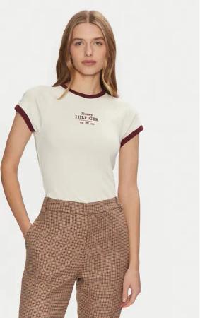 Tommy Hilfiger T-Shirt WW0WW43898 Beige Slim Fit