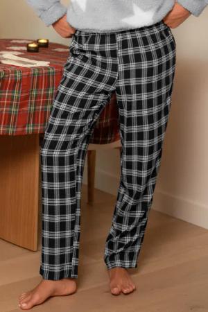 Marineblaue karierte Pyjama-Hose