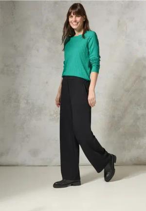 Cecil Damen Shirt mit Rippstruktur in Grün, Gr: M