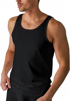 Mey Herren Tanktop schwarz Baumwolle & Mix unifarben
