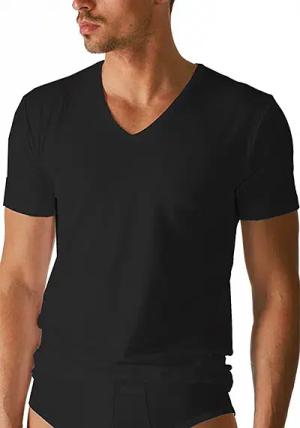Mey Herren T-Shirt schwarz Baumwolle & Mix unifarben