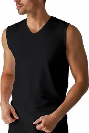Mey Herren Tanktop schwarz Baumwolle & Mix unifarben