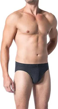 Schiesser Herren Slip schwarz Viskose/Modal Gestreift