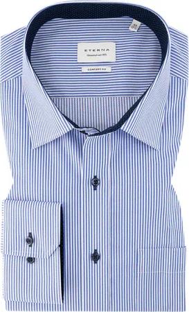 ETERNA Herren Hemd blau gestreift Comfort Fit