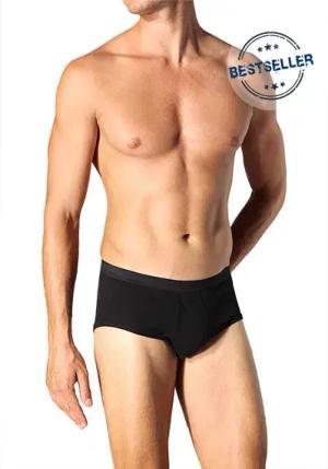 Schiesser Herren Feinripp Sportslip schwarz Reine Baumwolle unifarben