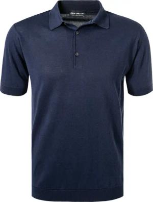 John Smedley Herren Polo-Shirt blau unifarben