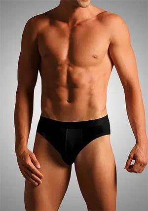 Novila Herren Sport-Slip schwarz Ägyptische Baumwolle unifarben