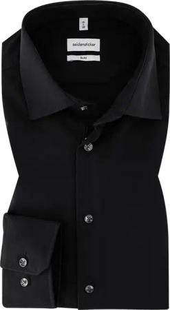 Seidensticker Herren Hemd schwarz Slim Fit