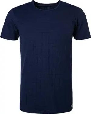 bruno banani Herren T-Shirt blau Mikrofaser/Funktion unifarben
