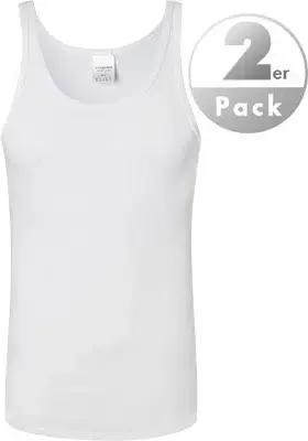 Schiesser Herren Tanktops weiß Reine Baumwolle unifarben