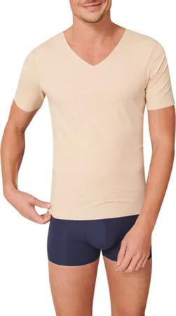 Schiesser Herren T-Shirt beige Baumwolle & Mix unifarben