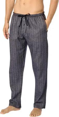 Novila Herren Pyjamahose blau Flanelle Gemustert