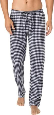 Novila Herren Pyjamahose blau Flanelle Kariert