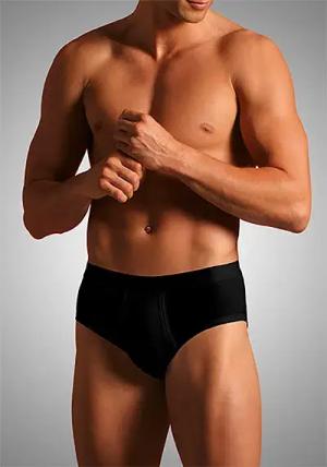 Novila Herren Sport-Slip schwarz Ägyptische Baumwolle unifarben