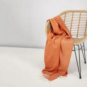 Eagle Herren Decke orange Woll-Stoff unifarben