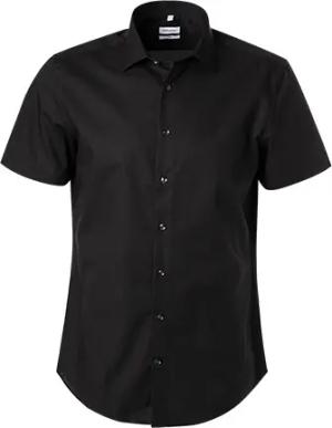 Seidensticker Herren Kurzarmhemd schwarz Slim Fit