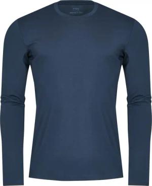 Mey Herren Longsleeve blau Mikrofaser/Funktion unifarben