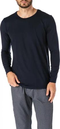Novila Herren Longsleeve blau Modal unifarben
