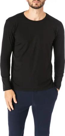 Novila Herren Longsleeve schwarz Modal unifarben