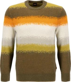BOSS Orange Herren Pullover grün Gemustert