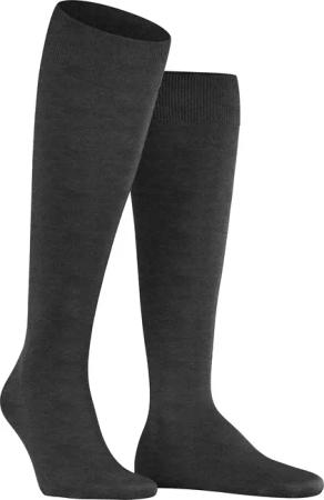 Falke Herren Kniestrümpfe grau Mikrofaser/Funktion unifarben
