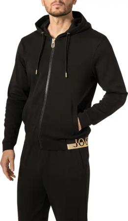 JOOP! Herren Sweatjacke schwarz Jersey-Baumwolle unifarben