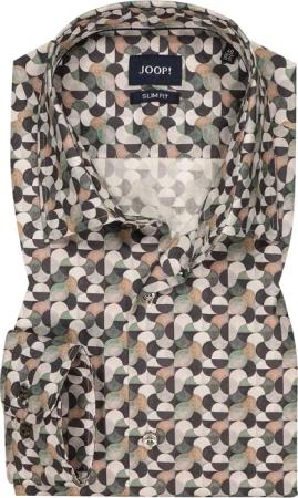 JOOP! Herren Hemd beige gemustert Slim Fit