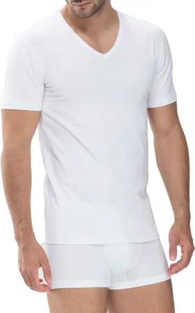 Mey Herren T-Shirt weiß Baumwolle & Mix unifarben
