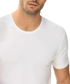 Mey Herren T-Shirt weiß Baumwolle & Mix unifarben