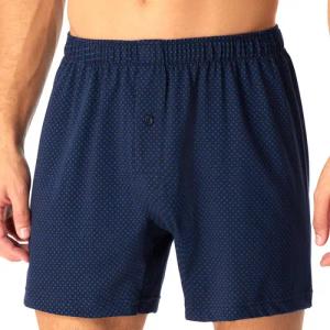 Schiesser Herren Boxershorts blau Baumwolle & Mix Gemustert