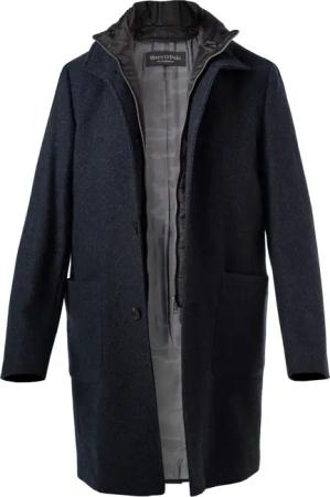 Marc O'Polo Herren Mantel blau unifarben