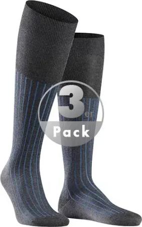 Falke Herren Kniestrümpfe blau Baumwolle & Mix Gestreift