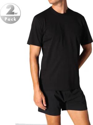 Schiesser Herren T-Shirts schwarz Reine Baumwolle unifarben