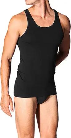 Schiesser Herren Feinripp Shirt schwarz Reine Baumwolle unifarben