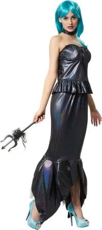 dressforfun Kostüm Herrscherin der Gezeiten, Dreiteiliges Outfit in dunkler, schimmernder Optik