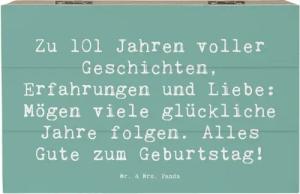 Mr. & Mrs. Panda Dekokiste 19 x 12 cm Spruch 101. Geburtstag - Meeresbrise - Geschenk, Erfahrung (1 St)