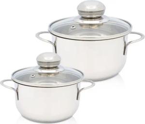 Krüger Topf-Set Saturn, Edelstahl (Set, 2-tlg., 1x Fleischtopf Ø 12 cm, 1x Fleischtopf Ø 14 cm, je mit Deckel), für Induktions-Kochfelder geeignet