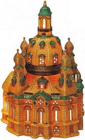 G.Wurm GmbH Dekoobjekt Windlicht Frauenkirche Dresden Beleuchtet aus Porzellan