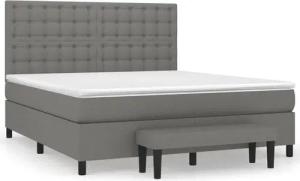 vidaXL Boxspringbett, Boxbett mit Matratze Dunkelgrau 180x200 cm Stoff