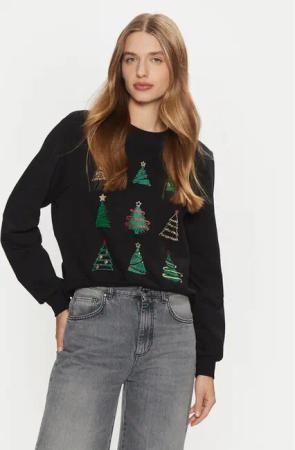 ONLY Sweatshirt Yda Xmas 15270956 Schwarz Regular Fit