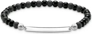 THOMAS SABO Silberarmband Thomas Sabo Unisex-Armband 925er Silber Obsidian, Modern