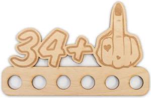 Kreative Feder Glückwunschkarte Geldgeschenk zum 16. - 85. Geburtstag für Frauen, Origineller Wunscherfüller „Mittelfinger" aus Holz für Geldscheine