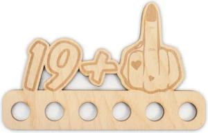 Kreative Feder Glückwunschkarte Geldgeschenk zum 16. - 85. Geburtstag für Frauen, Origineller Wunscherfüller „Mittelfinger" aus Holz für Geldscheine