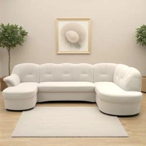 DOMO collection Wohnlandschaft "Flores auch in Leder-Bezug, B/T/H: 293/180/86 cm, U-Form", (3 St.), wahlweise mit Bettfunktion, wahlweise mit Federkern
