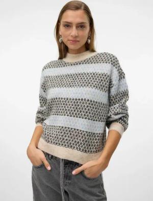 Vero Moda Strickpullover "VMTRIXIE LS HIGHNECK PULLOVER GA BOO", mit Strickmuster