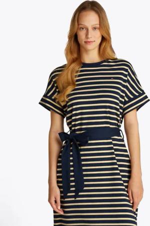 Tommy Hilfiger A-Linien-Kleid "COTTON INTERLOCK SHORT DRESS", mit Bindeband